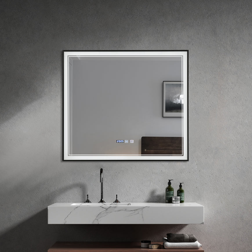 Kodaen Infinity Wood Framed Front-lit Bathroom LED Mirror 210 - Golzar Home