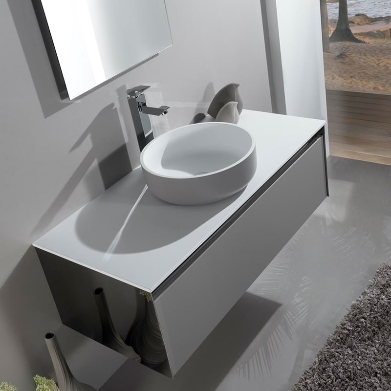 Valecano Collection-Single Sink Bathroom Vanity - Golzar Home