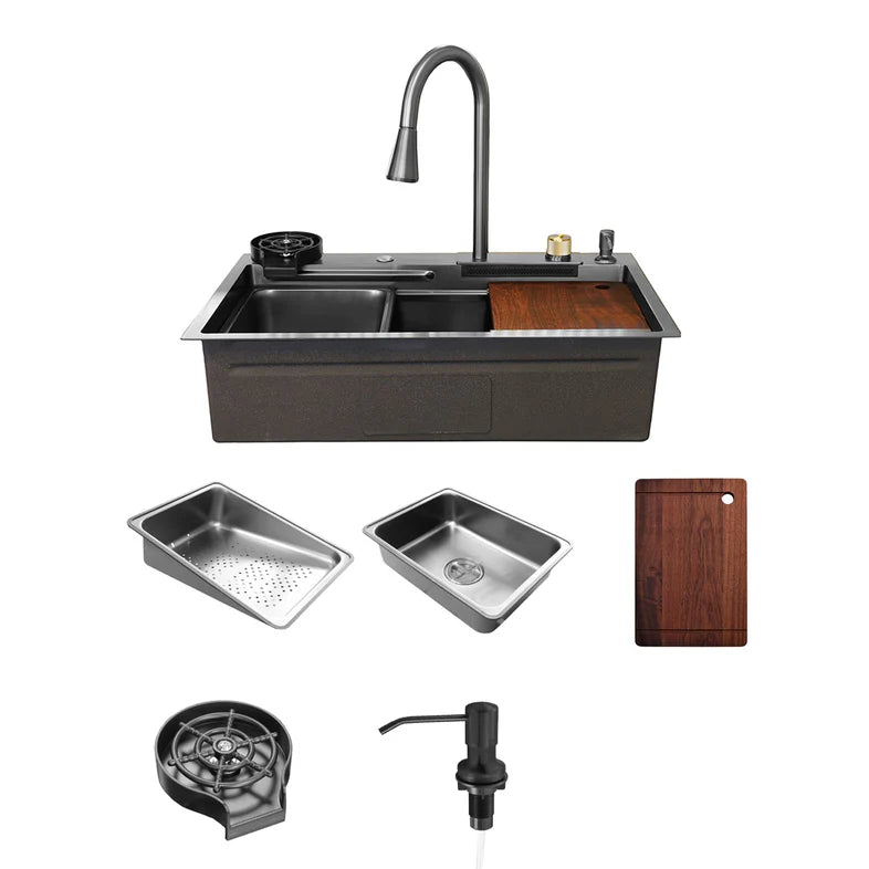 29.5" x 18" Workstation Kitchen Sink with Cup Washer