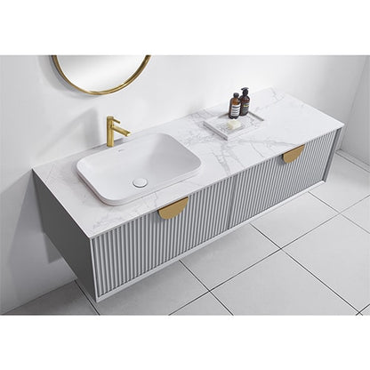 ORANS 63″ Single Bathroom Vanity with Rock board counter