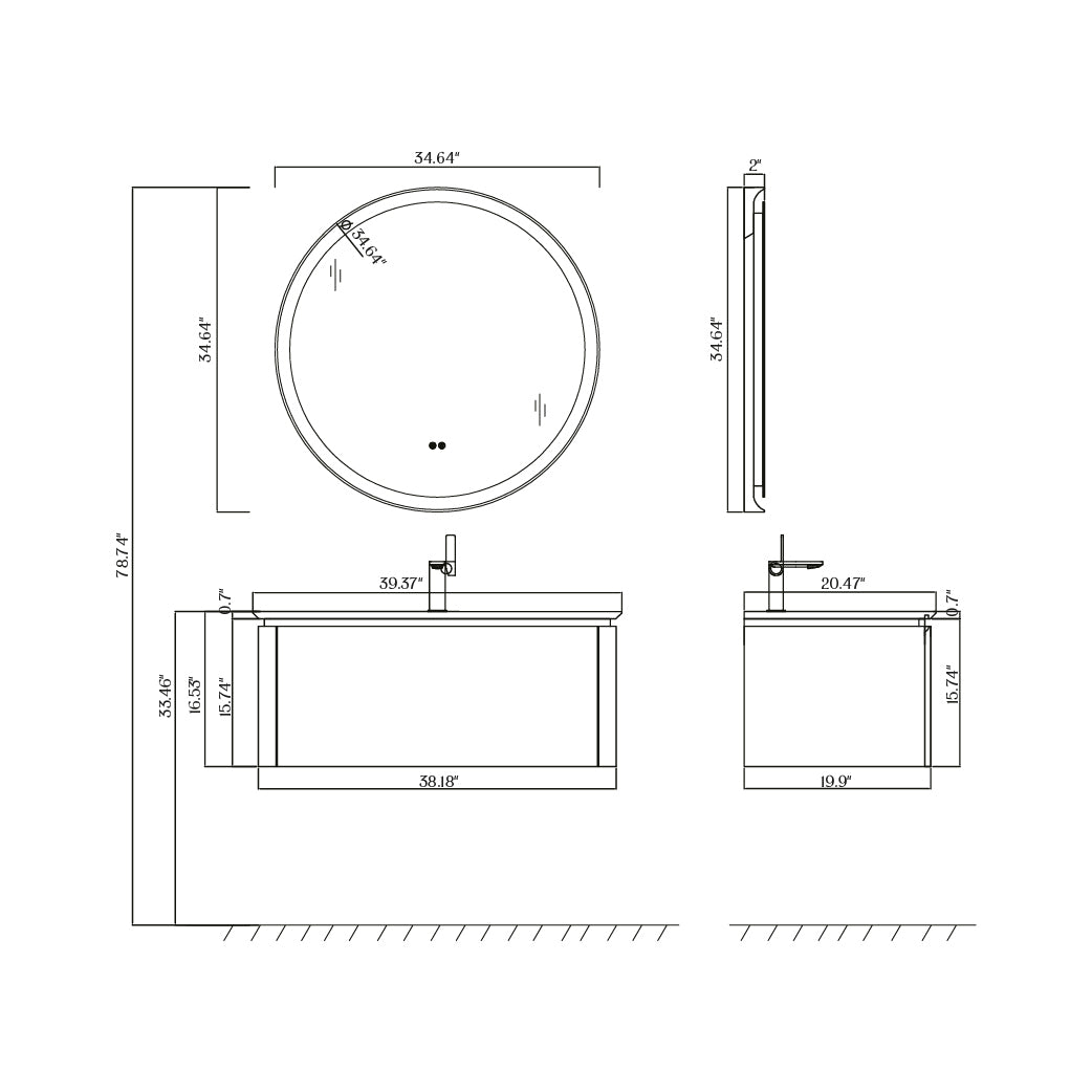 ORANS 32 Single Sink Bathroom Vanity BC4059-800