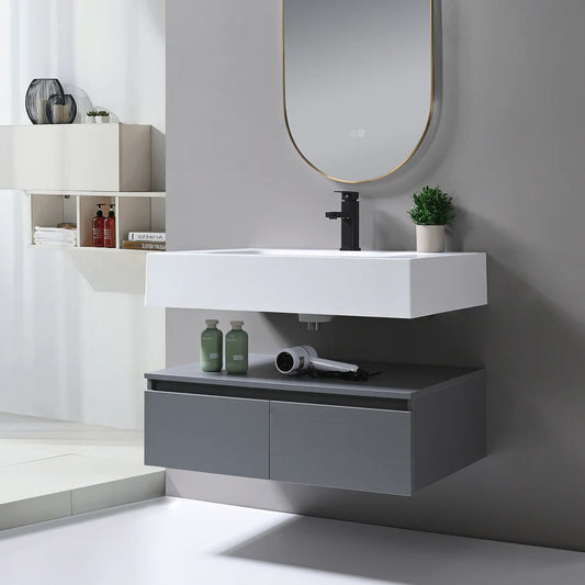 Wall-mount Single Sink Bathroom Vanity WV5693G