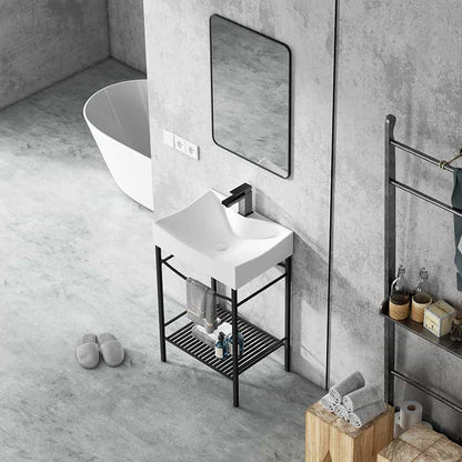 European Single Bathroom Vanity with Ceramic Vanity Top-VPSC27-22B