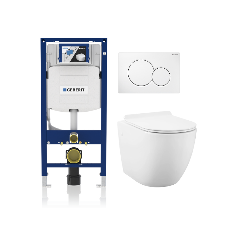 Alps Wall Hung Toilet KW-9003 - Complete Set With Geberit Carrier