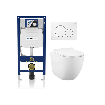 Alps Wall Hung Toilet KW-9003 - Complete Set With Geberit Carrier