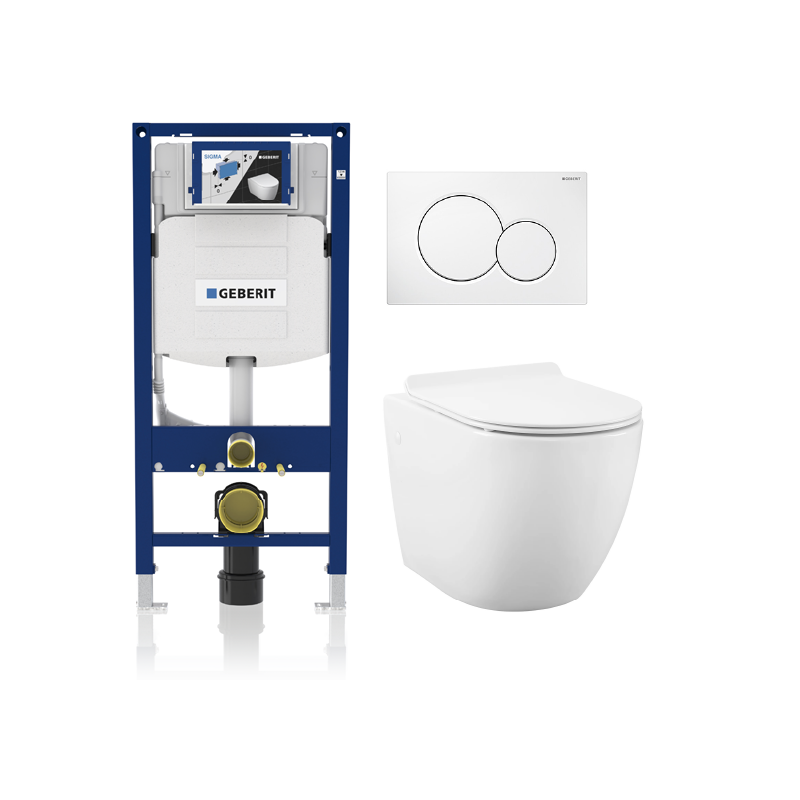 Alps Wall Hung Toilet KW-9003 - Complete Set With Geberit Carrier