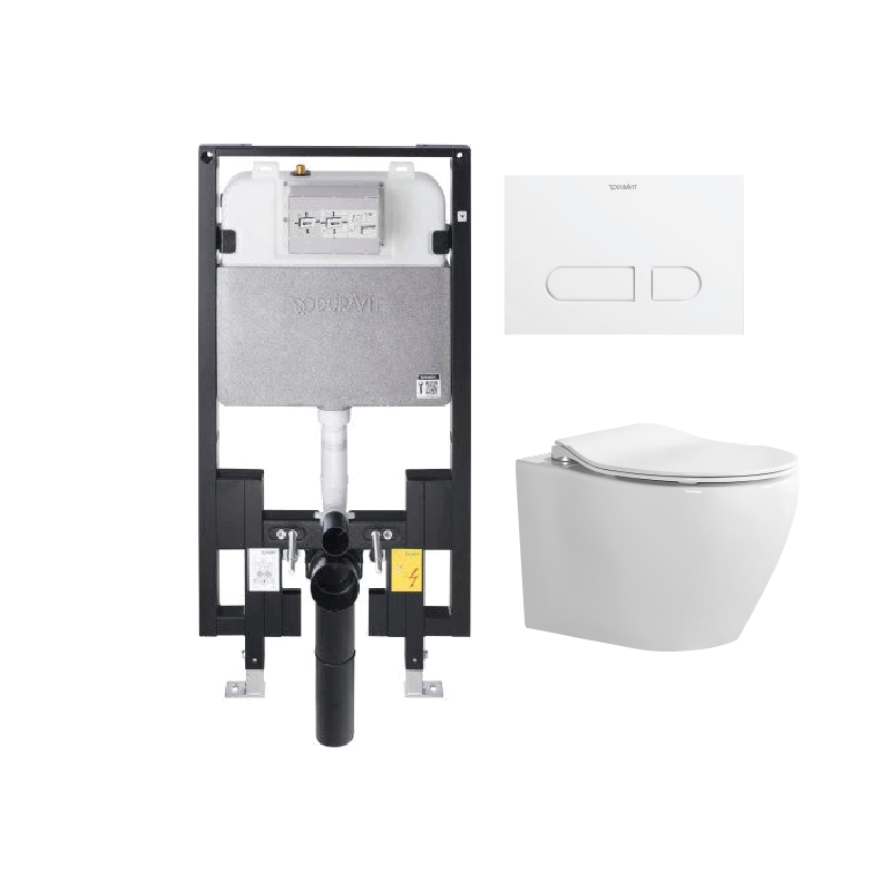 Alps Wall Hung Toilet KW99046 - Complete Set With Duravit Carrier