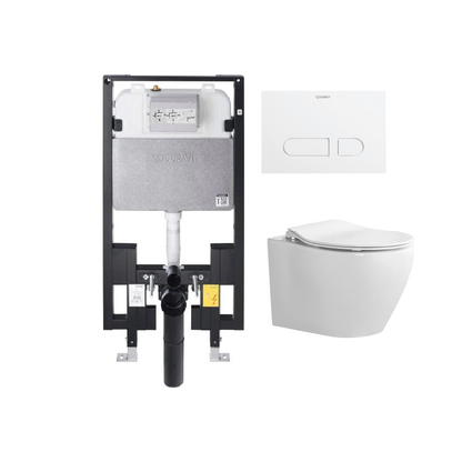 Alps Wall Hung Toilet KW99046 - Complete Set With Duravit Carrier