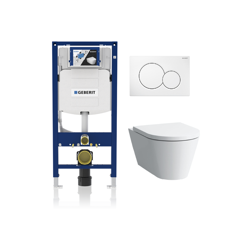 Laufen Kartell Wall Hung Toilet Complete Set Glossy White