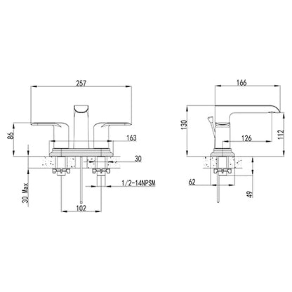 Melnick 2-Handle Centerset Bathroom Faucet by VISENTIN - Golzar Home