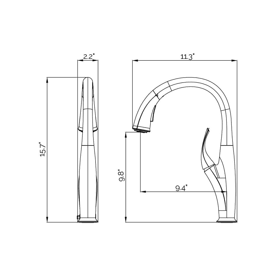 VISENTIN Modern Pull-Down Kitchen Faucet