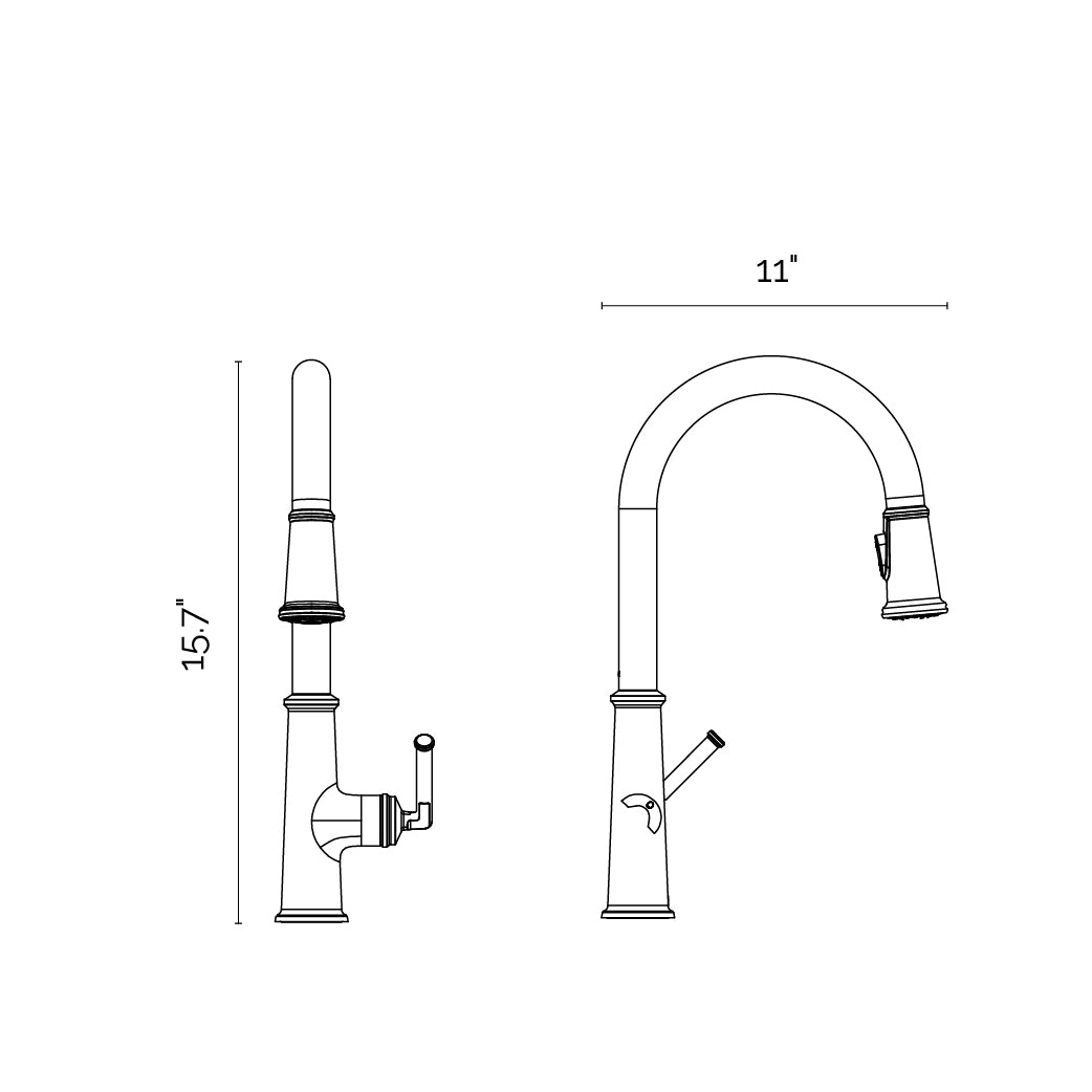 VISENTIN Modern Pull-Down Kitchen Faucet