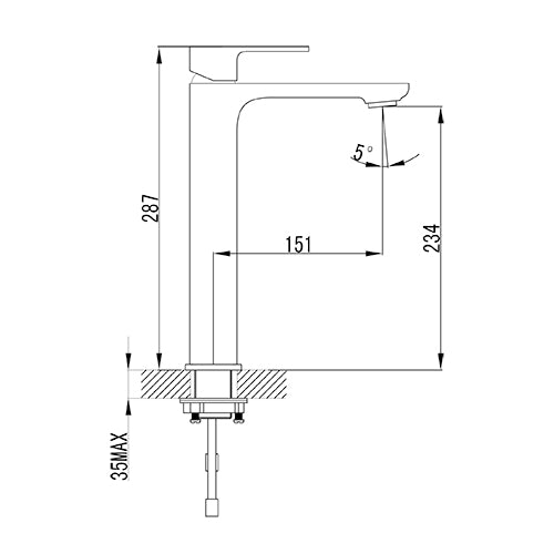 Tofino Single-Hole Bathroom Vessel Sink Faucet by VISENTIN