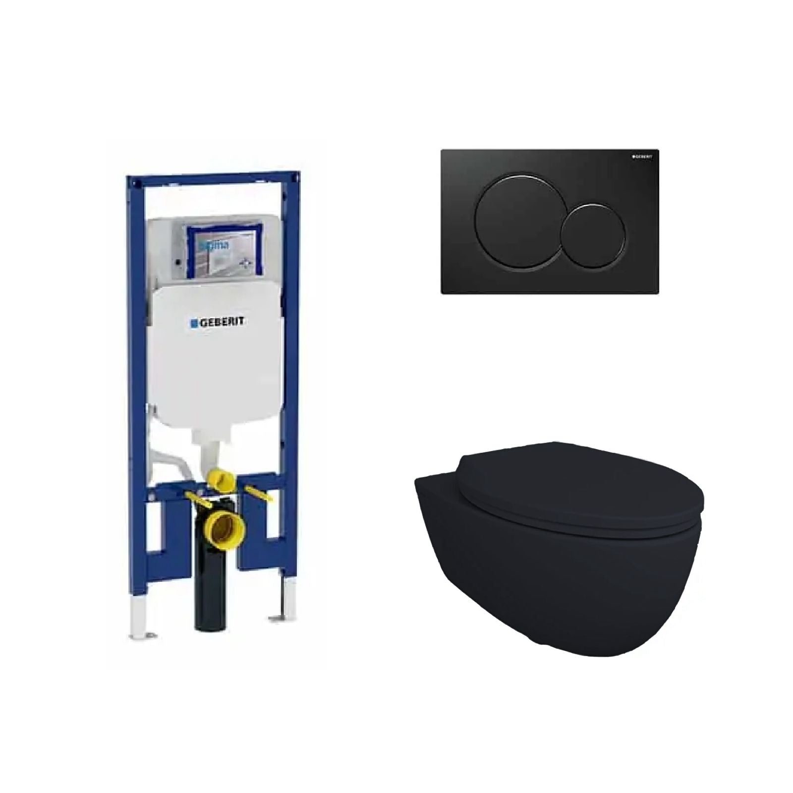 Wall-mount toilet set