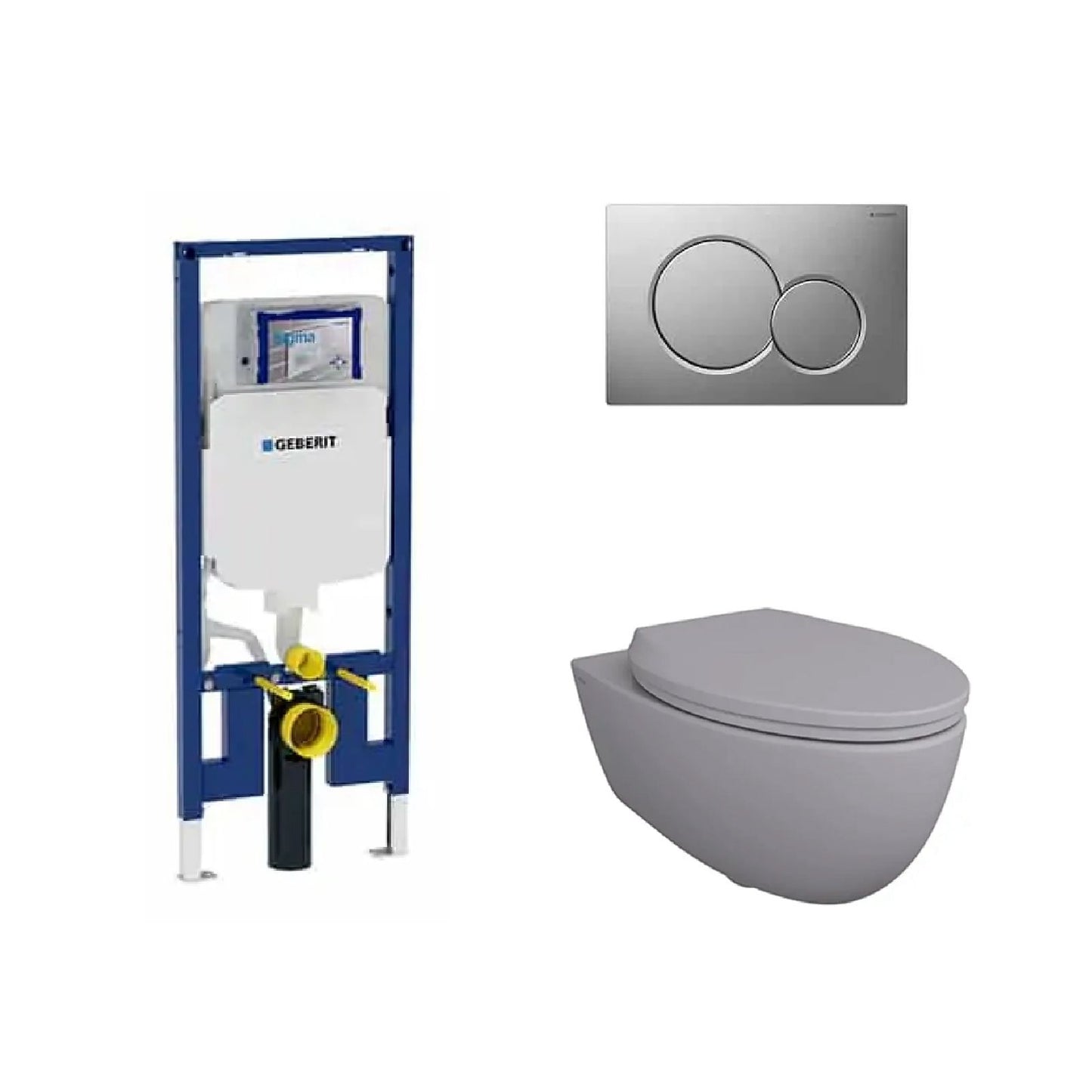 Wall-mount toilet set