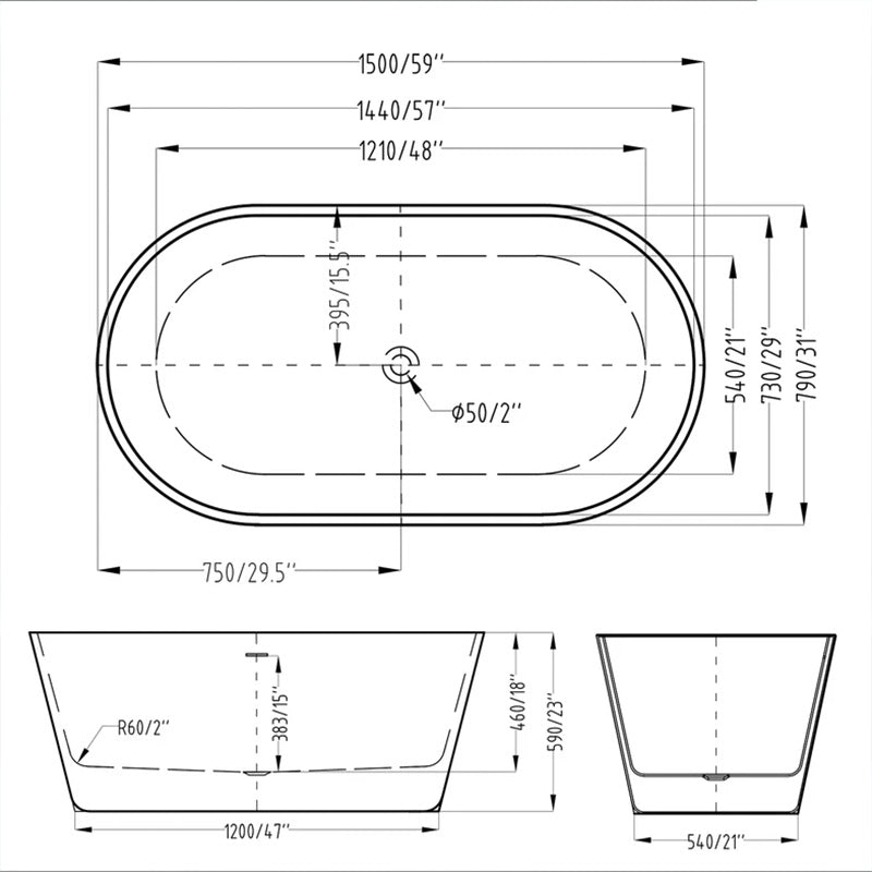 Allure One - Piece Bathtub - Golzar Home