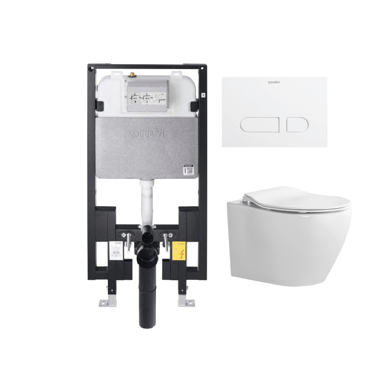 Alps Wall Hung Toilet KW99046 - Complete Set With Duravit Carrier - Golzar Home