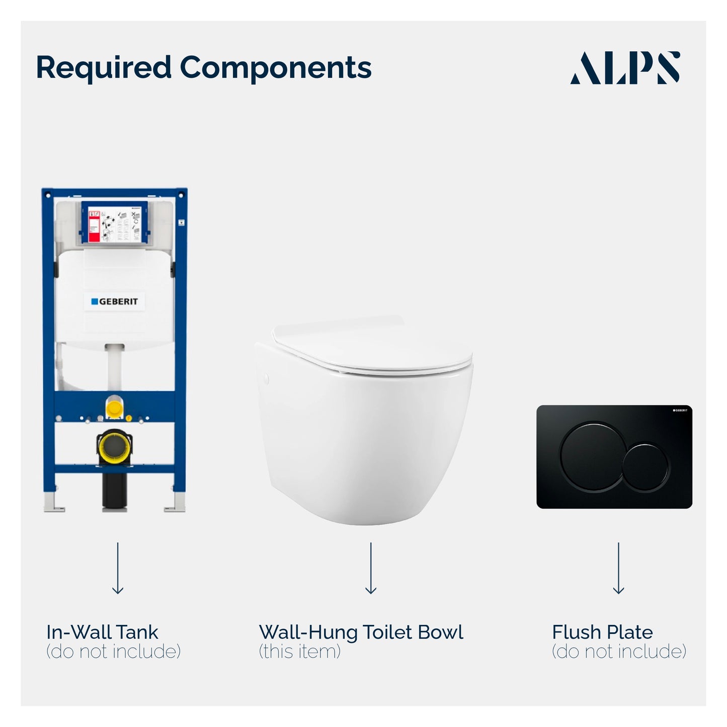 Alps Wall Hung Toilet KW-9003 - Complete Set With Geberit Carrier