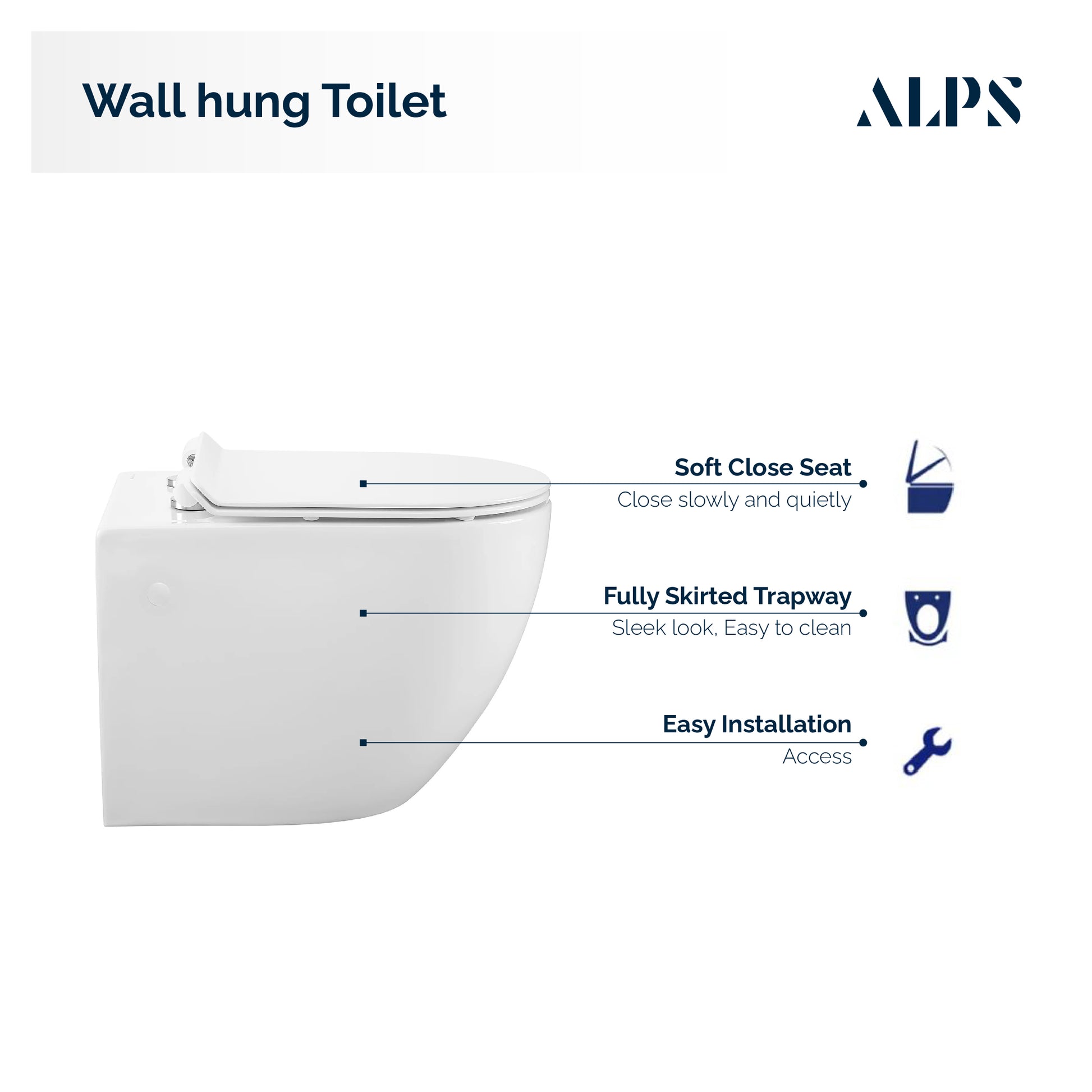 ALPS Wall-Mounted Toilet- KW-9003W - Golzar Home