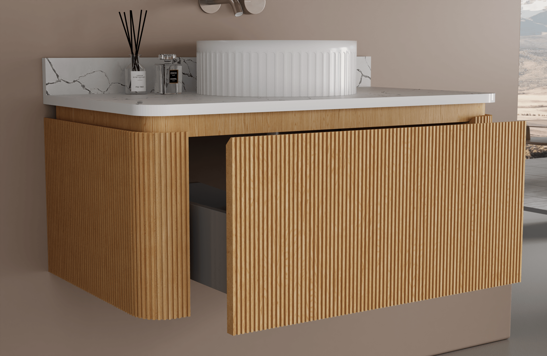 Athens Wall - Mount Single Sink Bathroom Vanity - Golzar Home