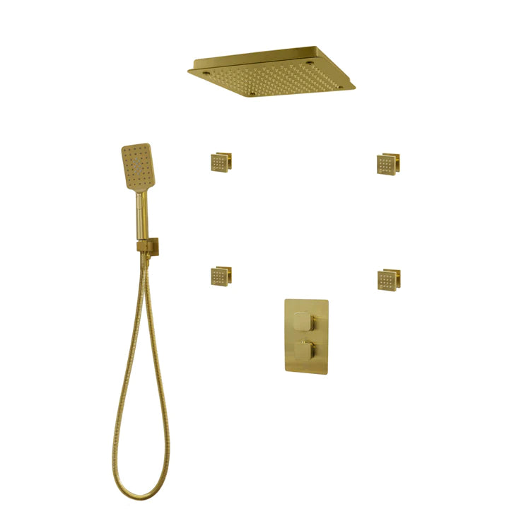 Three Way Thermostatic Shower System F57123-W16BSB4 - Golzar Home