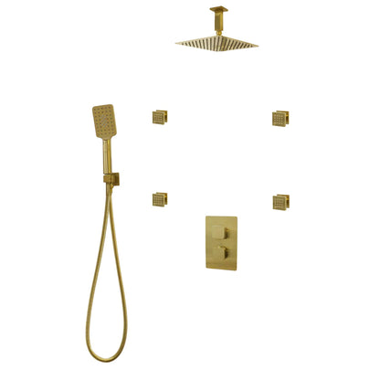 Three Way Thermostatic Shower System F57123-W16BSB4 - Golzar Home