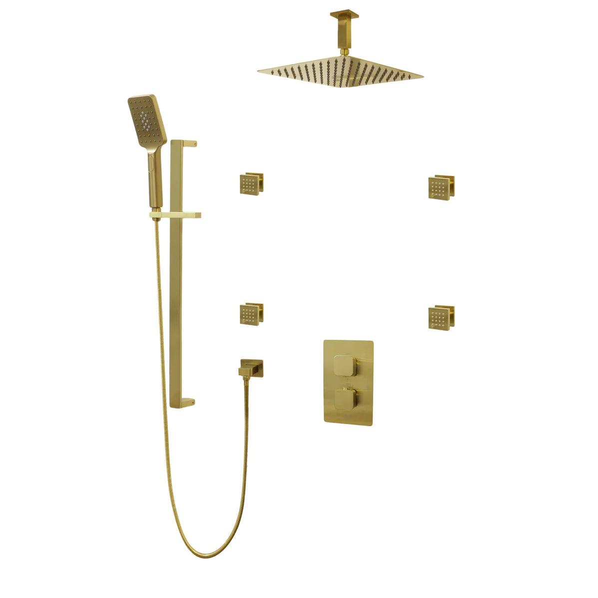 Three Way Thermostatic Shower System F57123-W16ASB4 - Golzar Home