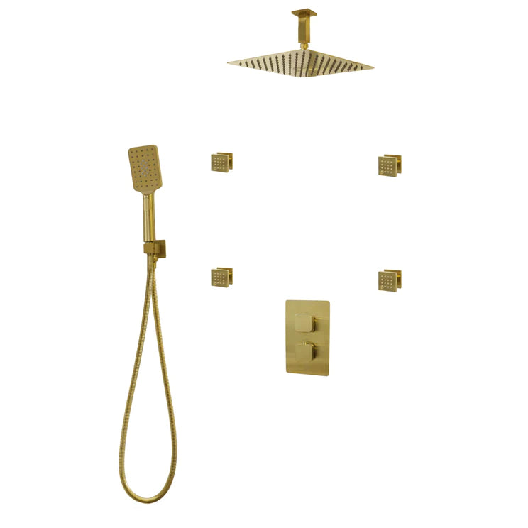 Three Way Thermostatic Shower System F57123-W16BSB4 - Golzar Home