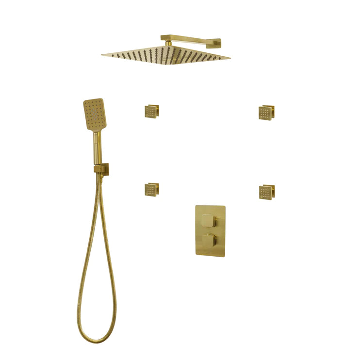 Three Way Thermostatic Shower System F57123-W16BSB4 - Golzar Home