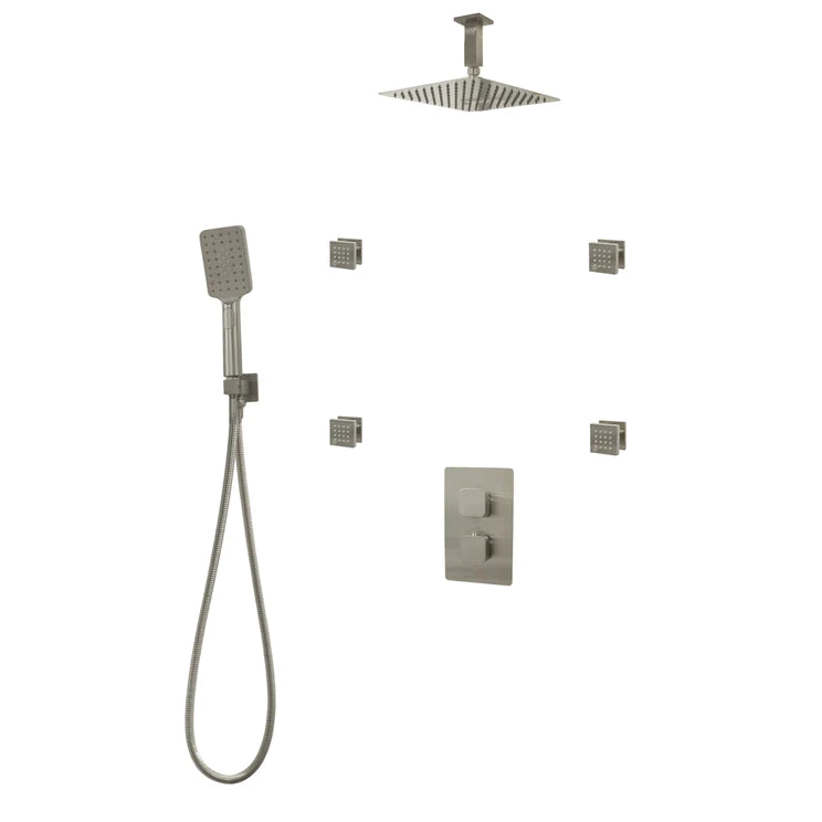 Three Way Thermostatic Shower System F57123-W16BSB4 - Golzar Home