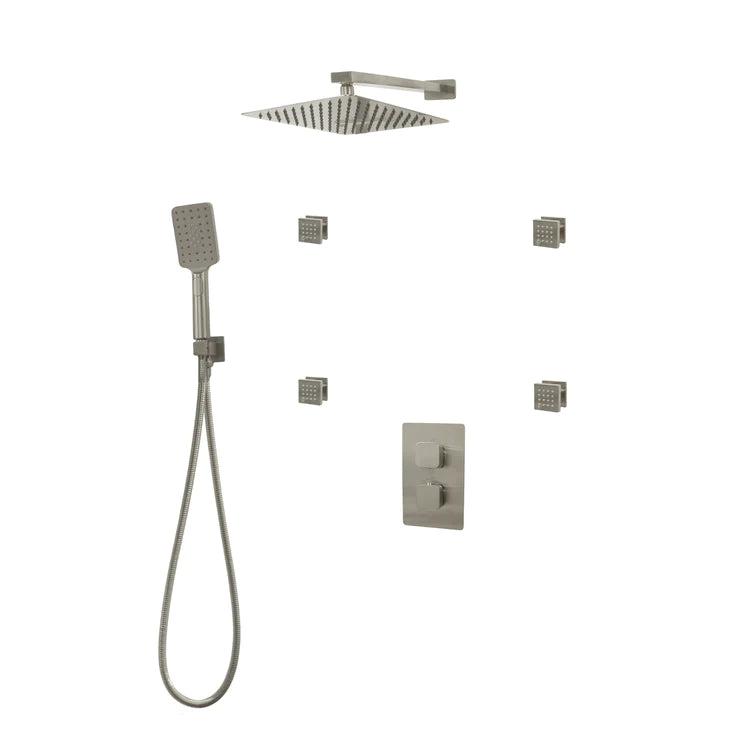 Three Way Thermostatic Shower System F57123-W16BSB4 - Golzar Home