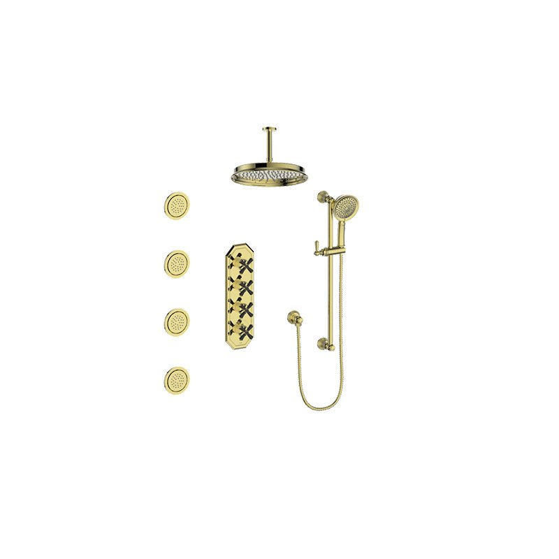 CARINTHIA 3/4 - inch HIGH - FLOW TH SHOWER KIT WITH BODY JETS AND 6 - inch CEILING ARM - Golzar Home