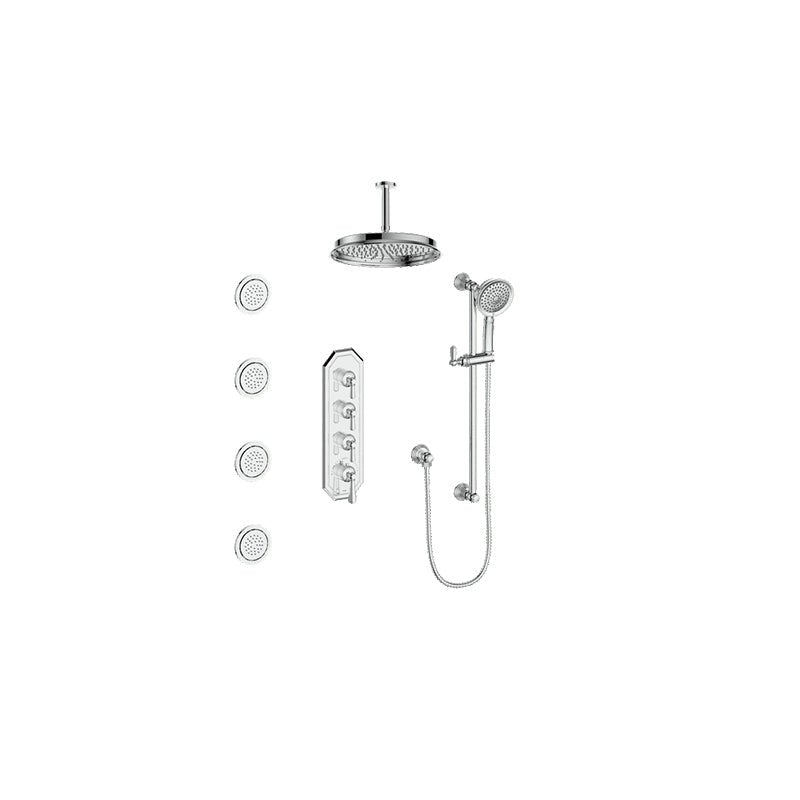 CARINTHIA 3/4 - inch HIGH - FLOW TH SHOWER KIT WITH BODY JETS AND 6 - inch CEILING ARM - Golzar Home