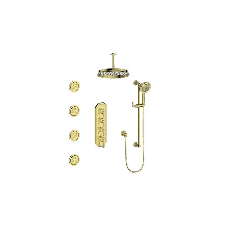 CARINTHIA 3/4 - inch HIGH - FLOW TH SHOWER KIT WITH BODY JETS AND 6 - inch CEILING ARM - Golzar Home