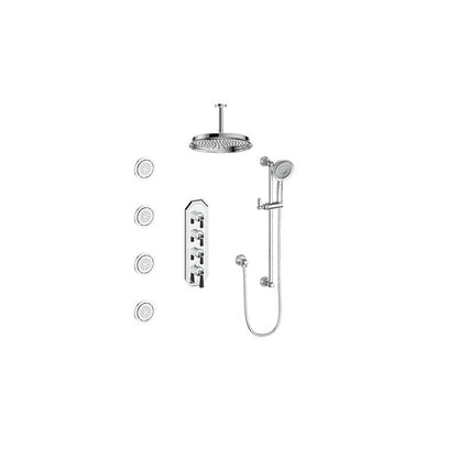 CARINTHIA 3/4 - inch HIGH - FLOW TH SHOWER KIT WITH BODY JETS AND 6 - inch CEILING ARM - Golzar Home