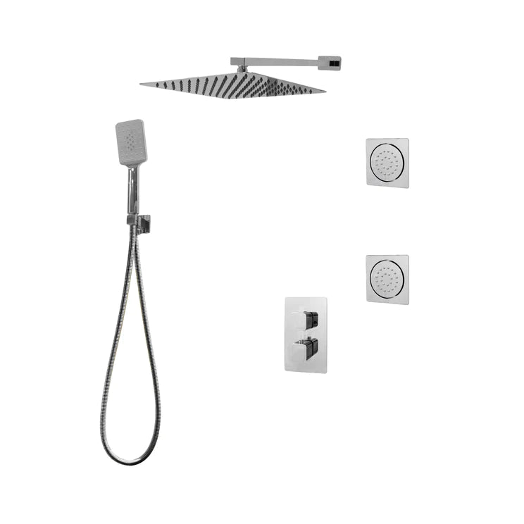 Three Way Thermostatic Shower System F57123-4C16BLB2 - Golzar Home