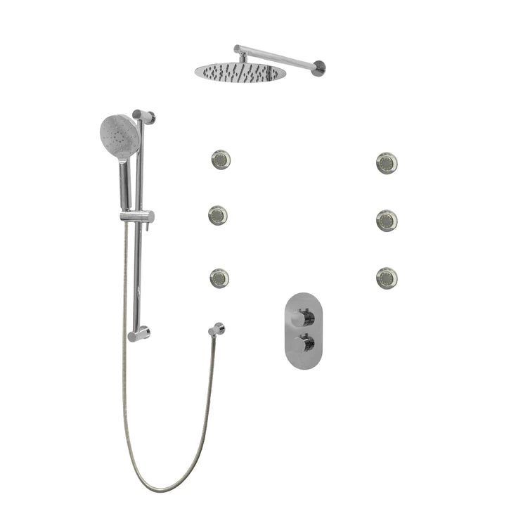 Three Way Thermostatic Shower System F57104-W12ASB6 - Golzar Home