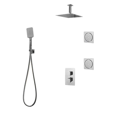 Three Way Thermostatic Shower System F57123-4C16BLB2 - Golzar Home