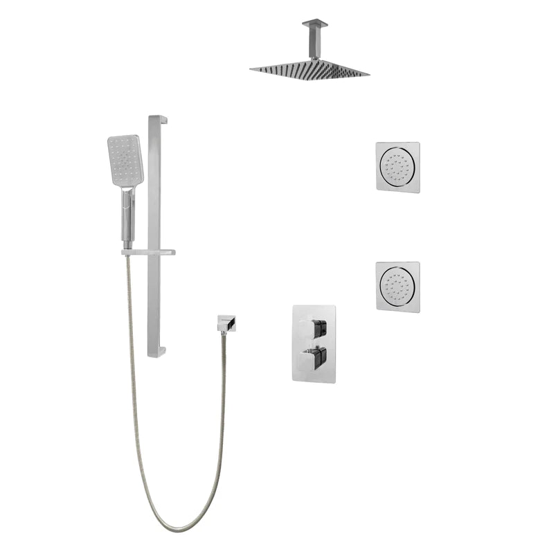 Three Way Thermostatic Shower System F57123-4C16ALB2 - Golzar Home