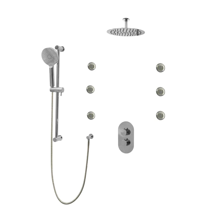 Three Way Thermostatic Shower System F57104-W12ASB6 - Golzar Home