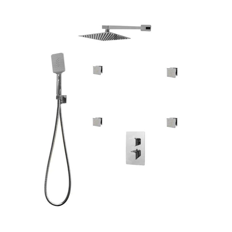 Three Way Thermostatic Shower System F57123-W16BSB4 - Golzar Home