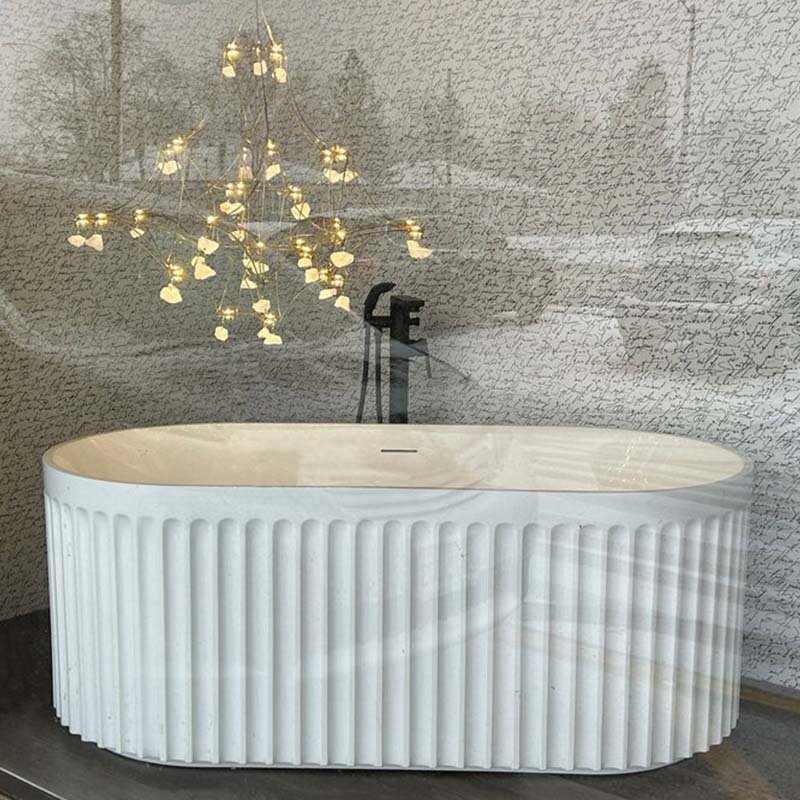 Doric One - Piece Bathtub Matte White - Golzar Home