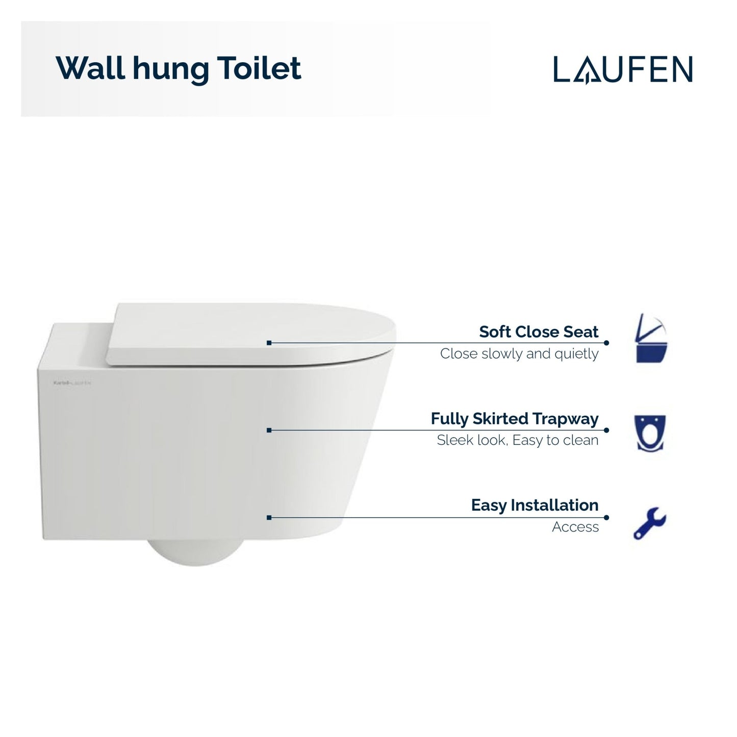 Laufen Kartell Wall Hung Toilet Complete Set White - Golzar Home