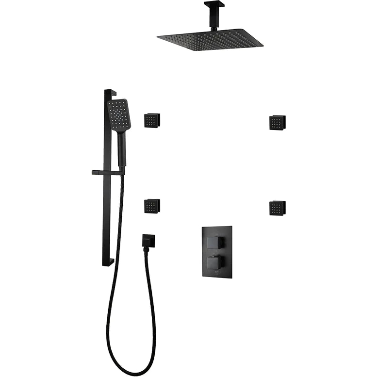 Three Way Thermostatic Shower System F57123-W16ASB4 - Golzar Home