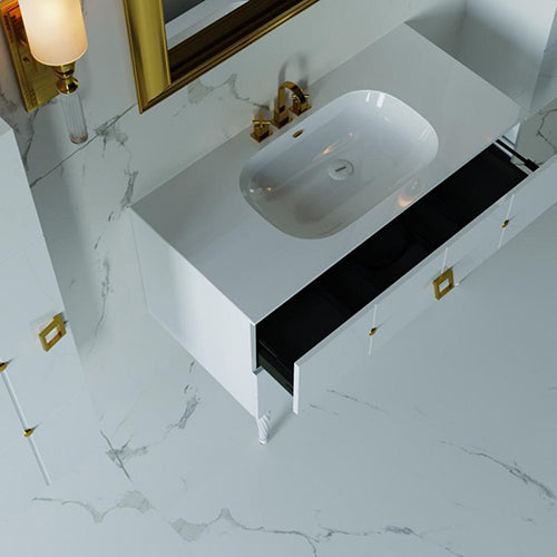 Lutettia Collection-Single Sink Bathroom Vanity - Golzar Home