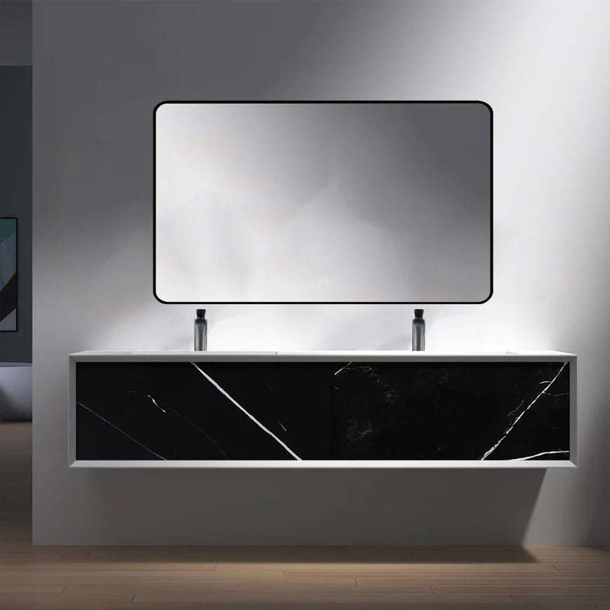 Wall - mount Double Sink Bathroom Vanity - Golzar Home